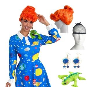 MAGIC SCHOOL BUS MS FRIZZLE COSTUME ADULT WOMEN HALLOWEEN Costume - Blue
